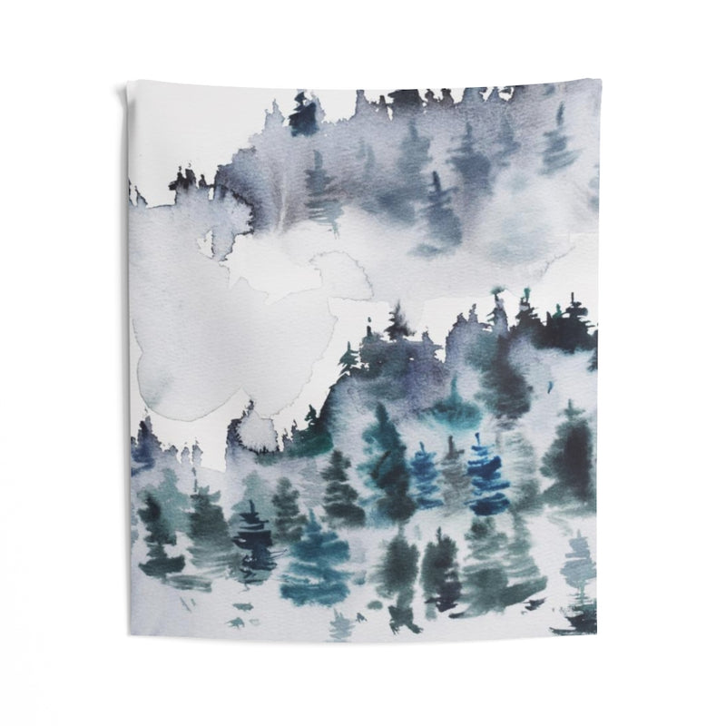 Landscape Tapestry | Indigo Blue Grey Woodland Forest