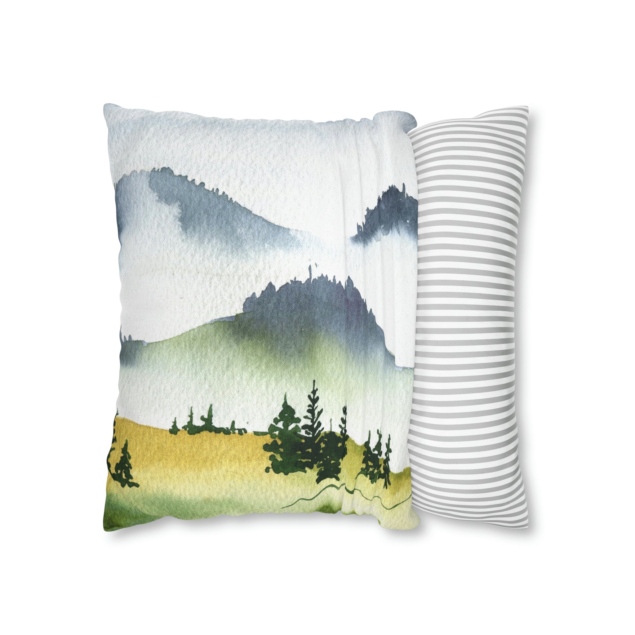 Floral Boho Pillow Cover | Mountain Green Trees