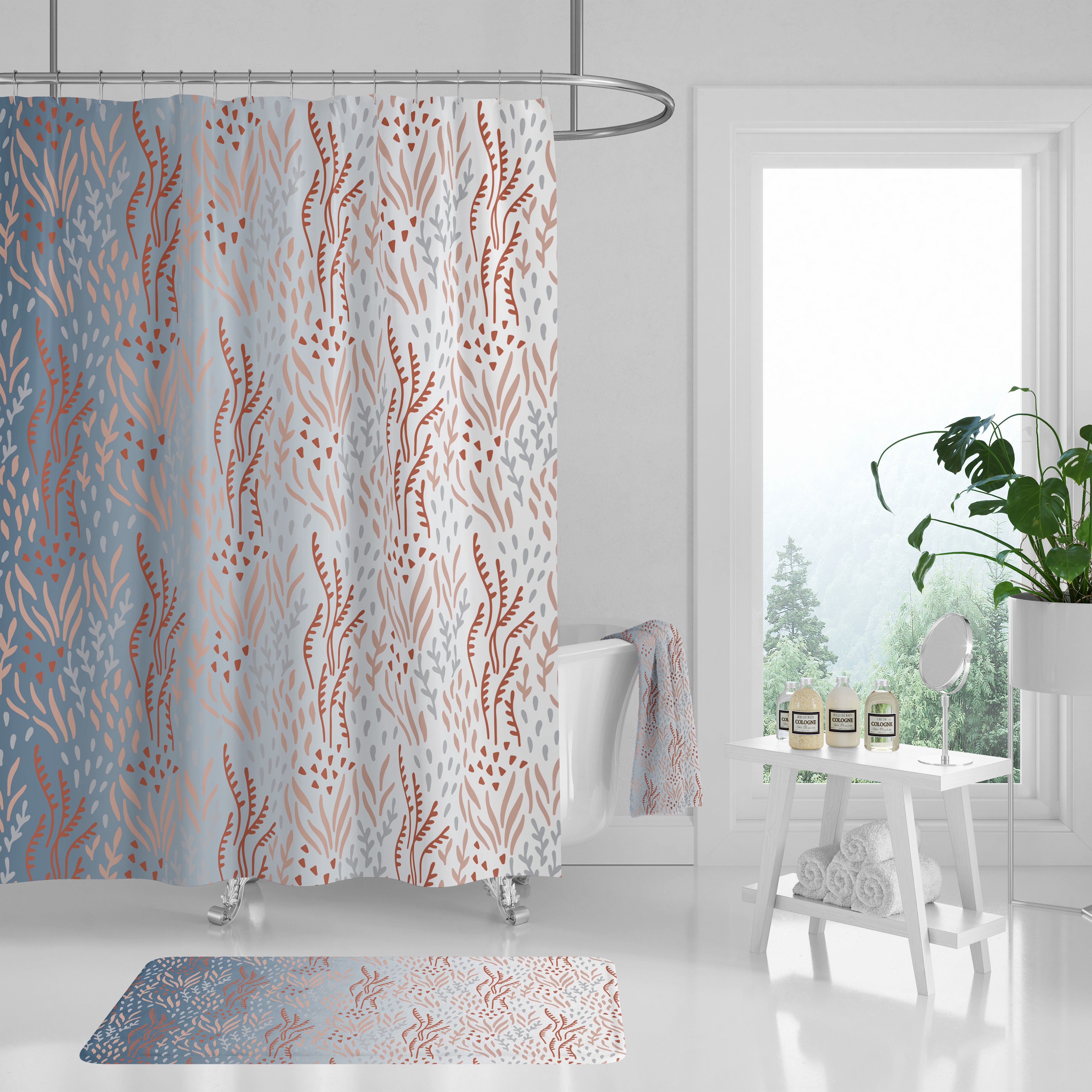 modern boho fabric shower curtain