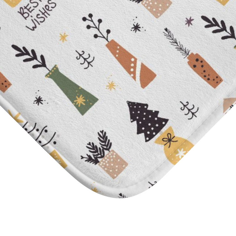 Christmas Bath Mat | Best Wishes Cute Potted Plants