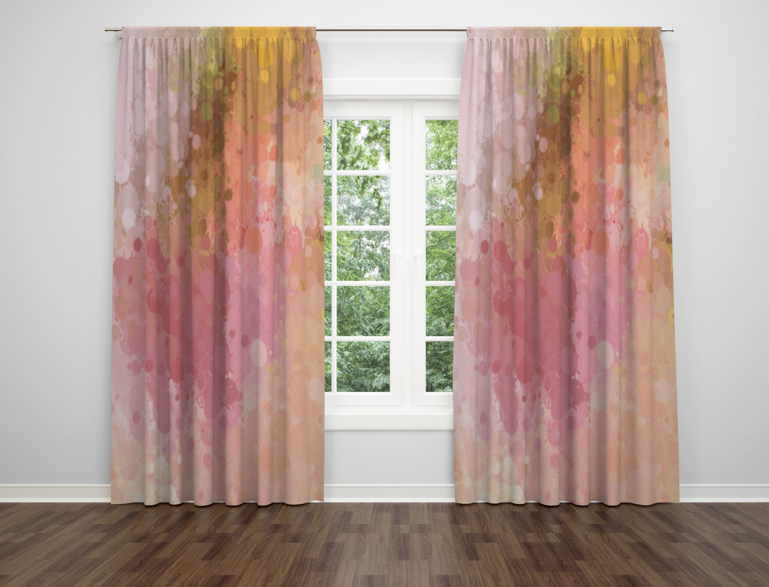 modern abstract, pink unique window curtains