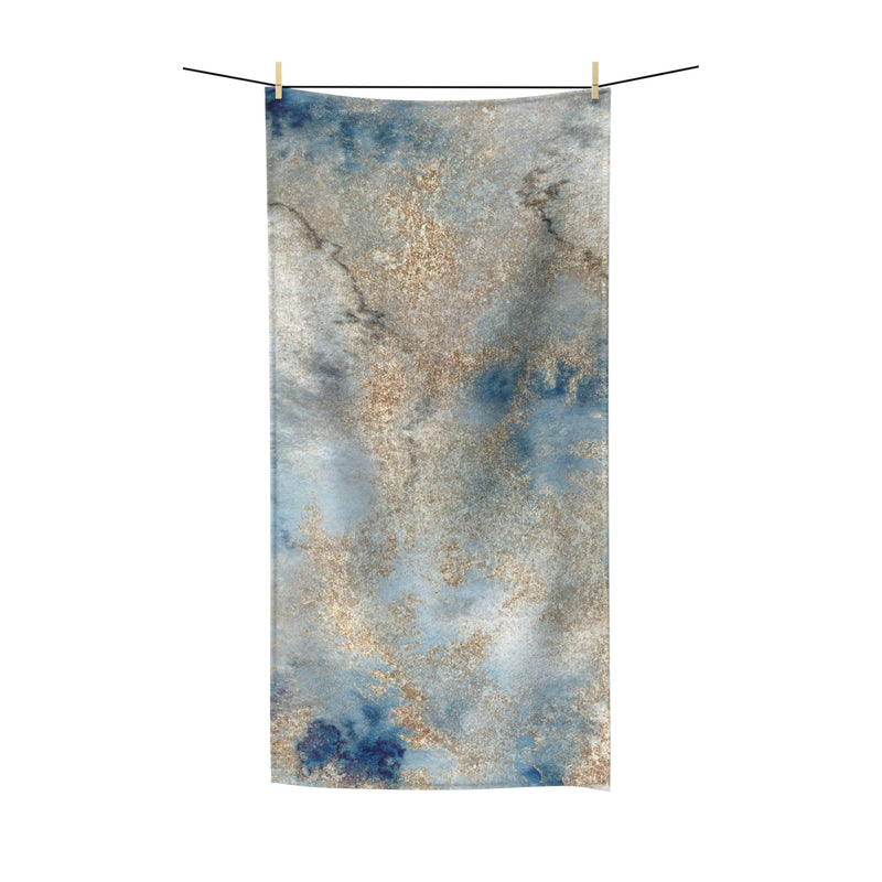 Abstract Boho Bath Towel | Blue Beige Ombre
