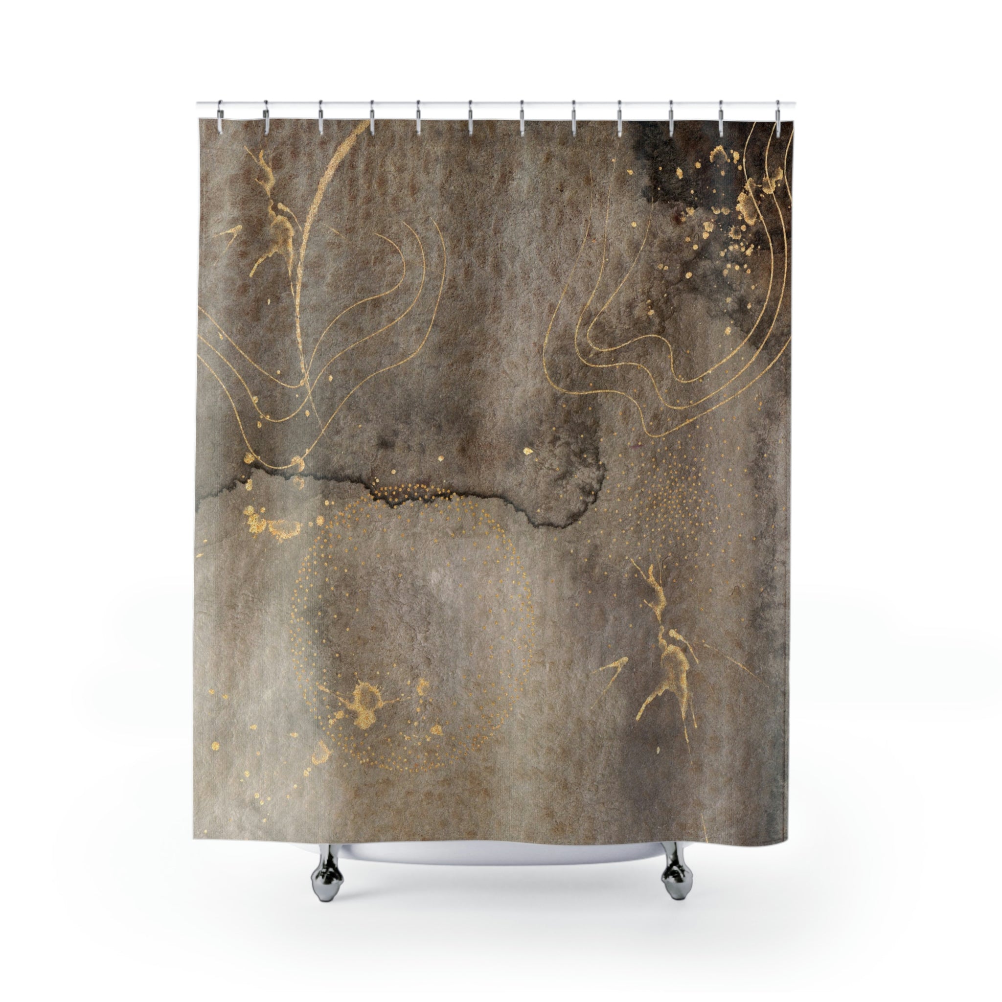 modern boho fabric shower curtain