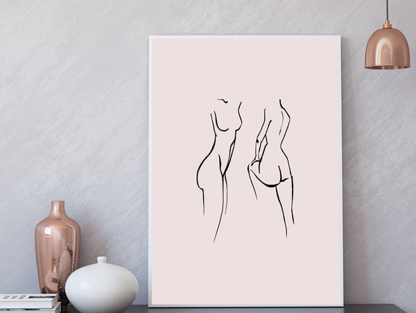 Female Art | Pink Black Art Print | Poster